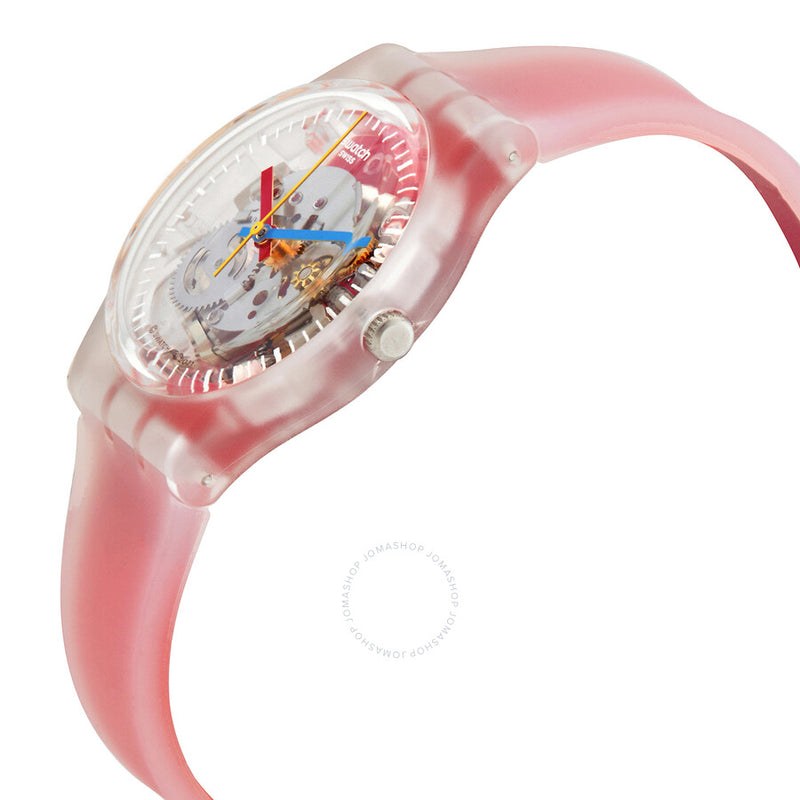 Swatch Monthly Drops Clearly Red Striped Quartz Unisex Watch GE292 - The Watches Men & Co #2
