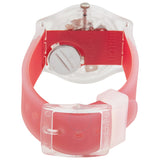 Swatch Monthly Drops Clearly Red Striped Quartz Unisex Watch GE292 - The Watches Men & Co #3