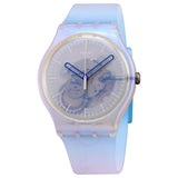 Swatch Monthly Drops Flowerscreen Quartz Blue Skeleton Dial Ladies Watch SUOK154 - The Watches Men & Co