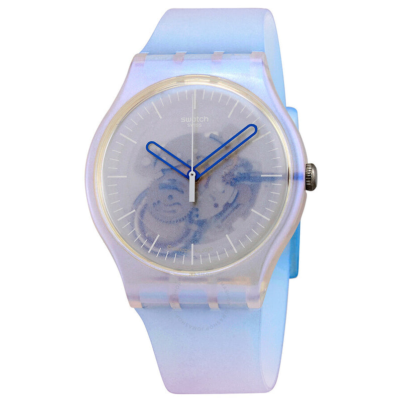 Swatch Monthly Drops Flowerscreen Quartz Blue Skeleton Dial Ladies Watch SUOK154 - The Watches Men & Co