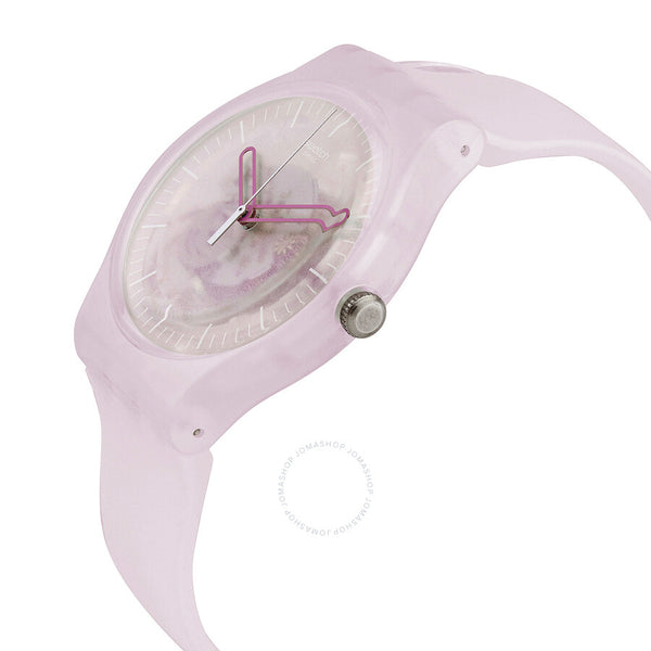 Swatch Monthly Drops Pink Mist Quartz Pink Skeleton Dial Watch SUOK155 - The Watches Men & Co #2