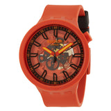 Swatch Monthly Drops Quartz Matte Red Dial Unisex Watch SB01R100 - The Watches Men & Co