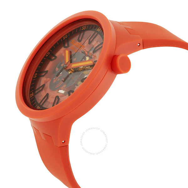 Swatch Monthly Drops Quartz Matte Red Dial Unisex Watch SB01R100 - The Watches Men & Co #2
