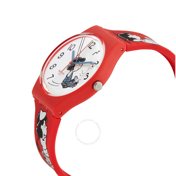Swatch Peanuts Klunk Quartz White Dial Unisex Watch SO28Z106 - The Watches Men & Co #2