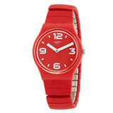 Swatch Pepeblu Quartz Red Dial Ladies Watch GR173A - The Watches Men & Co