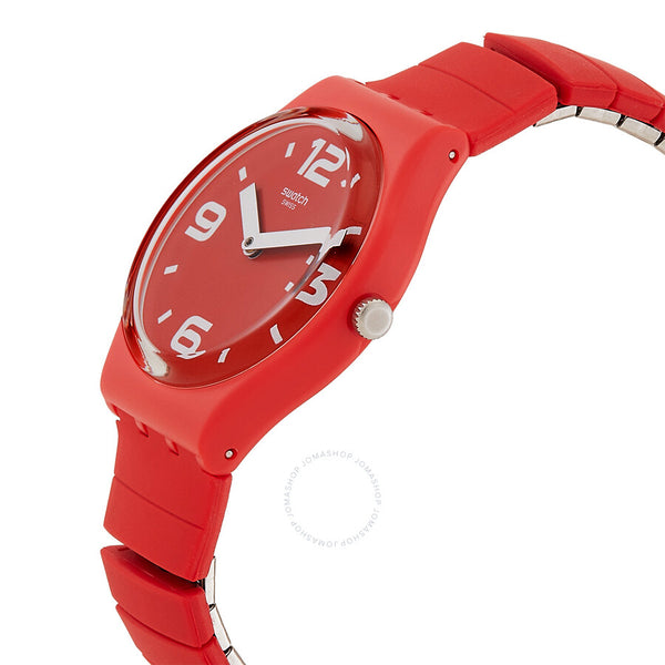 Swatch Pepeblu Quartz Red Dial Ladies Watch GR173A - The Watches Men & Co #2