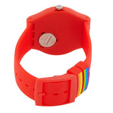 Swatch Pride Quartz Red Dial Unisex Watch SO29R705 - The Watches Men & Co #3
