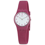 Swatch Redbelle White Dial Matte Burgundy Ladies Watch LR130 - The Watches Men & Co