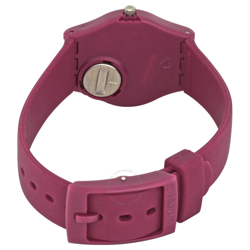 Swatch Redbelle White Dial Matte Burgundy Ladies Watch LR130 - The Watches Men & Co #3