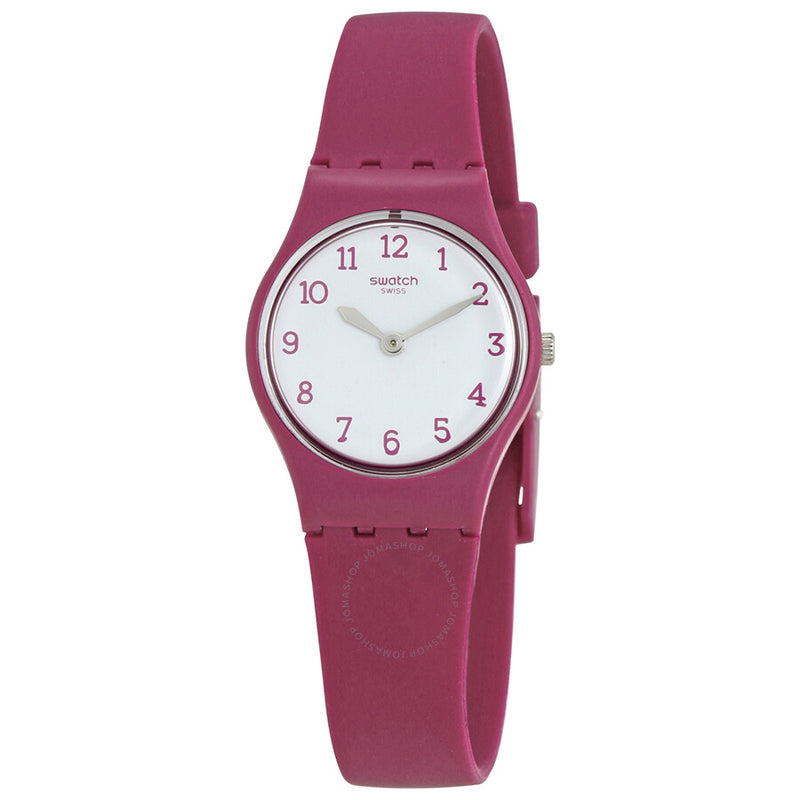 Swatch Redbelle White Dial Matte Burgundy Ladies Watch LR130 - The Watches Men & Co