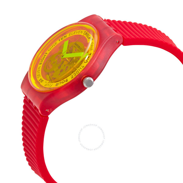 Swatch Retro-Rosso Quartz Transparent Yellow Dial Unisex Watch GR185 - The Watches Men & Co #2