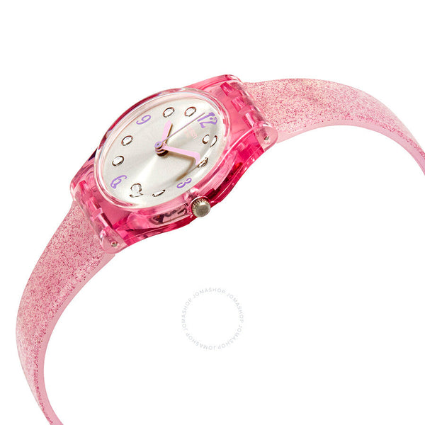 Swatch Rose Glistar Grey Dial Pink Glitter Silicone Leadies Watch LP132C - The Watches Men & Co #2