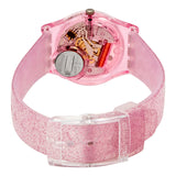 Swatch Rose Glistar Grey Dial Pink Glitter Silicone Leadies Watch LP132C - The Watches Men & Co #3