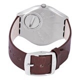 Swatch Skinbrushed Black Dial Brown Leather Men's Watch SYXS102 - The Watches Men & Co #3