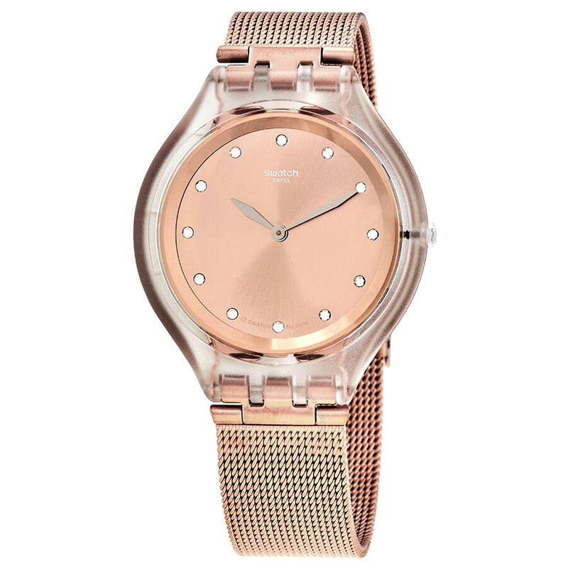 Swatch Skinelli Quartz Rose Dial Ladies Watch SVUK102M - The Watches Men & Co