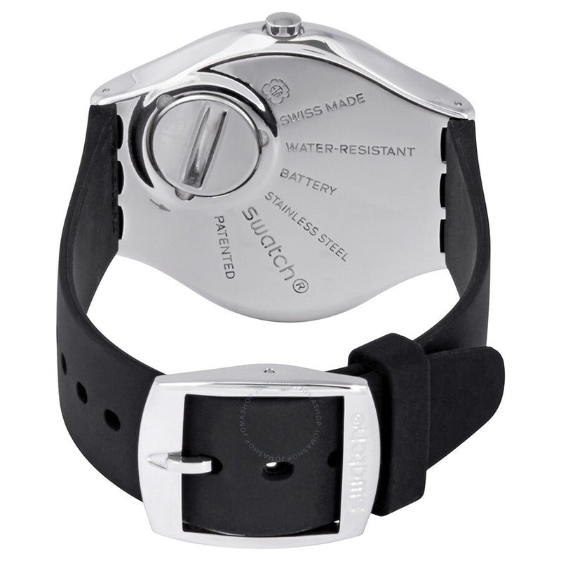 Swatch Skinnoiriron White Dial Black Rubber Unisex Watch SYXS100 - The Watches Men & Co #3
