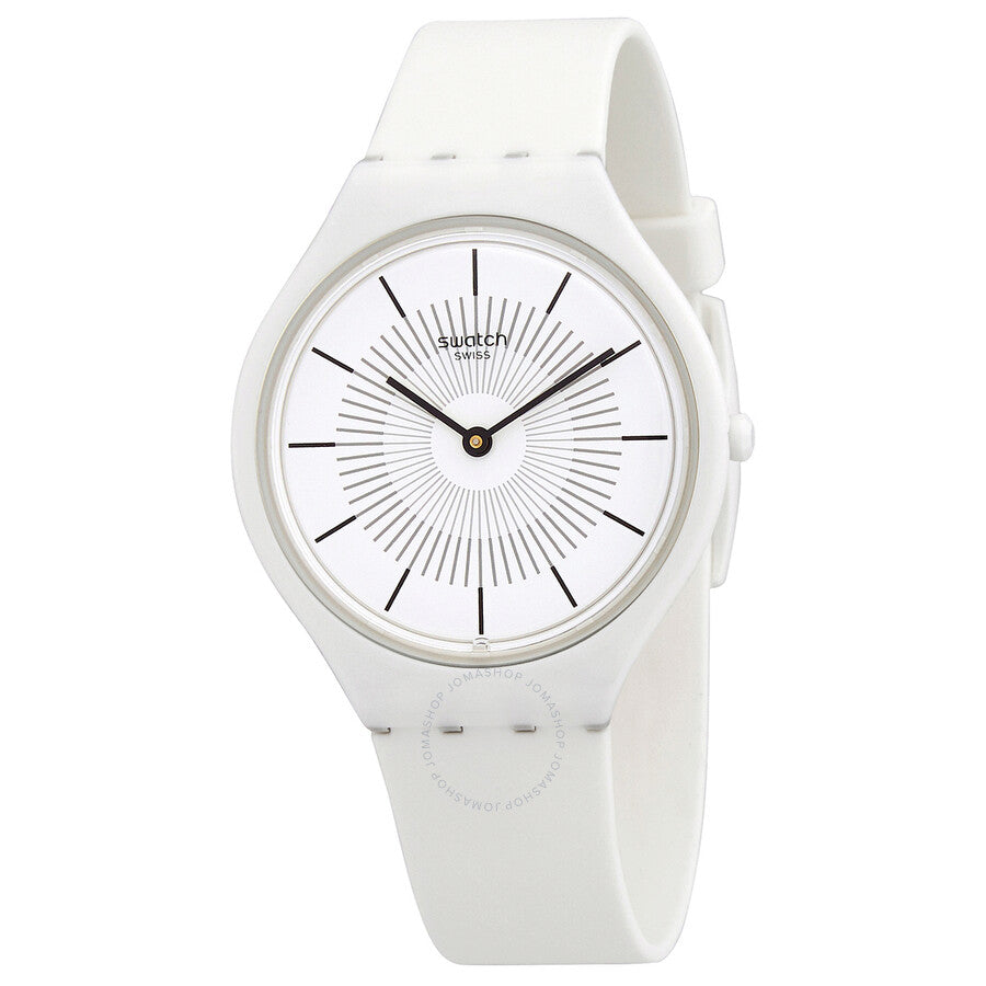 Swatch Skinpure White Silicone Rubber Watch SVOW100 - The Watches Men & Co