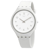 Swatch Skinsnow White Silicone Skin Unisex Watch SVUW101 - The Watches Men & Co