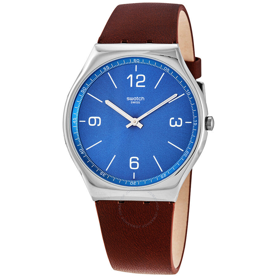 Swatch SKINWIND Sun-brushed Blue Dial Men's Watch SS07S101 - The Watches Men & Co