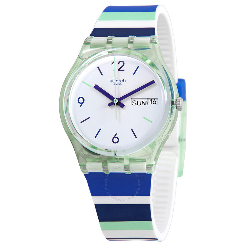 Swatch Sky Zebra Quartz White Dial Watch GG711 - The Watches Men & Co