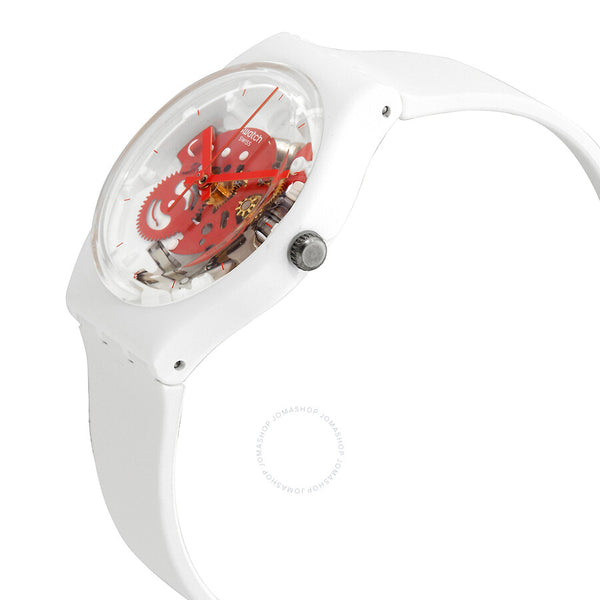 Swatch Time To Red Small Quartz Unisex Watch SO31W104 - The Watches Men & Co #2