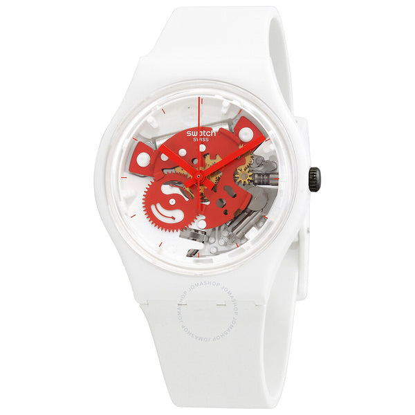 Swatch Time To Red Small Quartz Unisex Watch SO31W104 - The Watches Men & Co