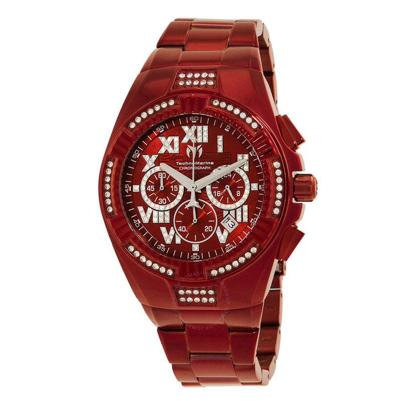 Technomarine Cruise Chronograph Quartz Crystal Red Dial Men's Watch TM-121232 - The Watches Men & Co