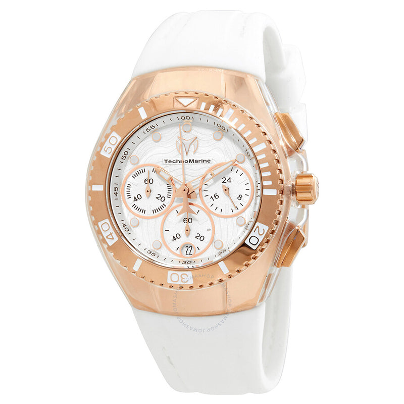 Technomarine Cruise Chronograph Quartz White Dial Ladies Watch TM-120047 - The Watches Men & Co
