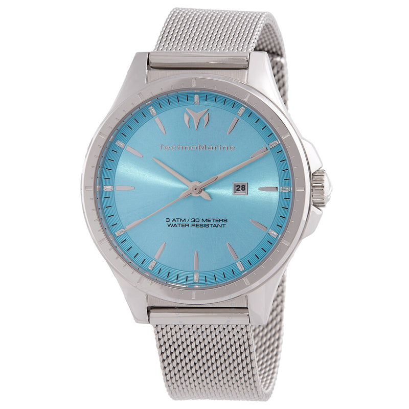 Technomarine MoonSun Date Quartz Light Blue Dial Ladies Watch TM-822035 - The Watches Men & Co