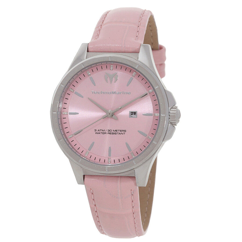Technomarine MoonSun Date Quartz Pink Dial Ladies Watch TM-822041 - The Watches Men & Co