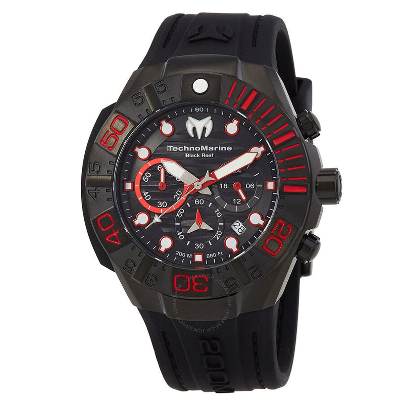 Technomarine Reef Black Chronograph GMT Quartz Black Dial Men's Watch TM-523010 - The Watches Men & Co