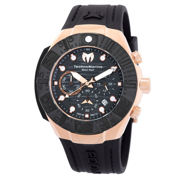 Technomarine Reef Black Chronograph GMT Quartz Black Dial Men's Watch TM-523011 - The Watches Men & Co