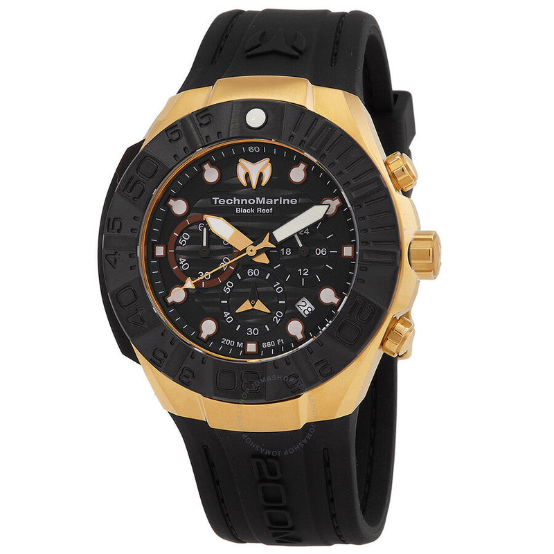Technomarine Reef Black Chronograph GMT Quartz Black Dial Men's Watch TM-523012 - The Watches Men & Co