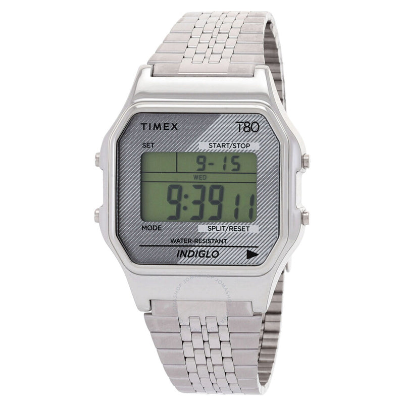 Timex 80 Alarm Quartz Digital Stainless Steel Bracelet Unisex Watch TW2R79300 - The Watches Men & Co