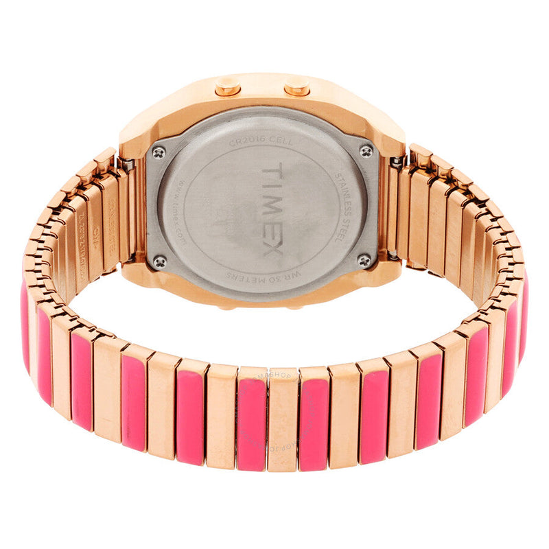 Timex 80 Quartz Digital Pink Dial Expansion Band Ladies Watch TW2W41600 - The Watches Men & Co #3