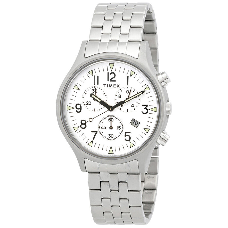Timex Chronograph Quartz White Dial Men's Watch TW2R68900 - The Watches Men & Co