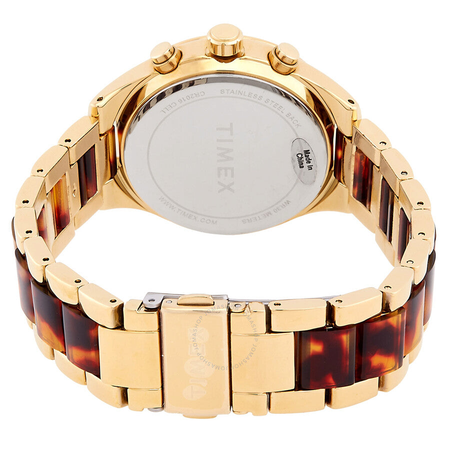 Timex Classic Chronograph Quartz Gold Dial Ladies Watch TW2V74800 - The Watches Men & Co #3