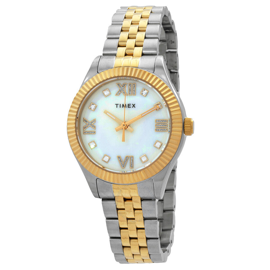 Timex Legacy Quartz Crystal Mother of Pearl Dial Ladies Watch TW2V45600 - The Watches Men & Co