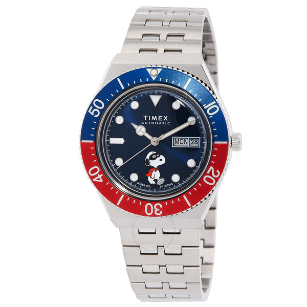 Timex M79 X Peanuts Automatic Blue Dial Men's Watch TW2W475000 - The Watches Men & Co