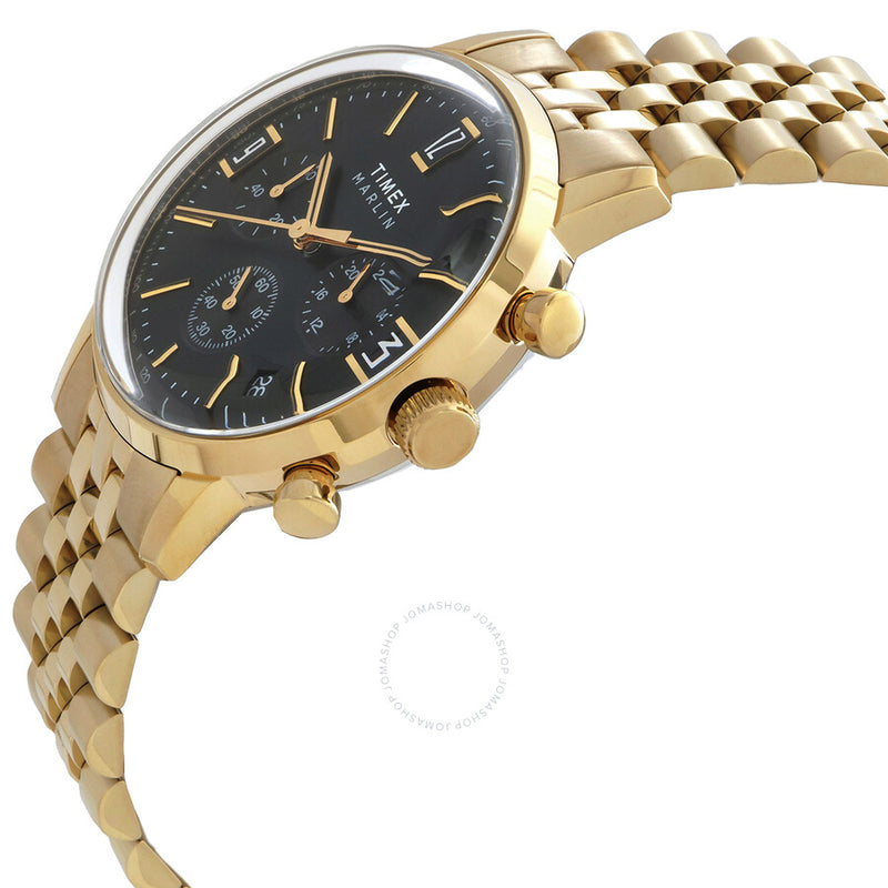 Timex Marlin Chronograph Automatic Black Dial Men's Watch TW2W59900 - The Watches Men & Co #2