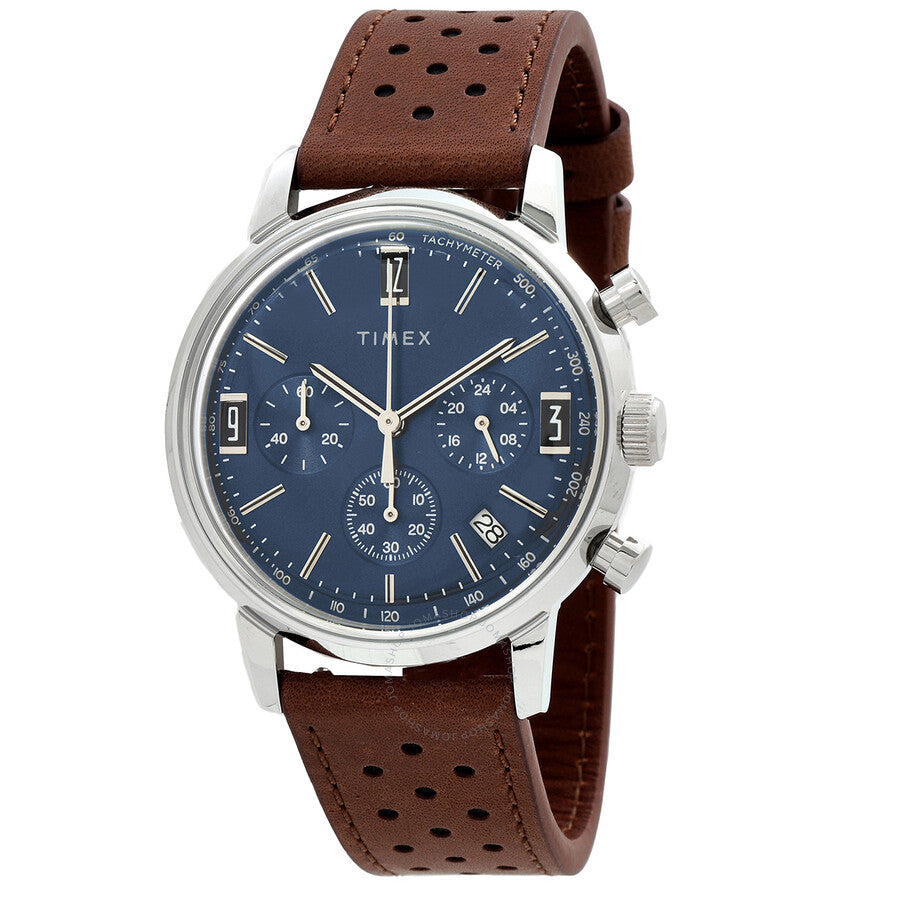 Timex Marlin Chronograph Quartz Blue Dial Men's Watch TW2W10200VQ - The Watches Men & Co