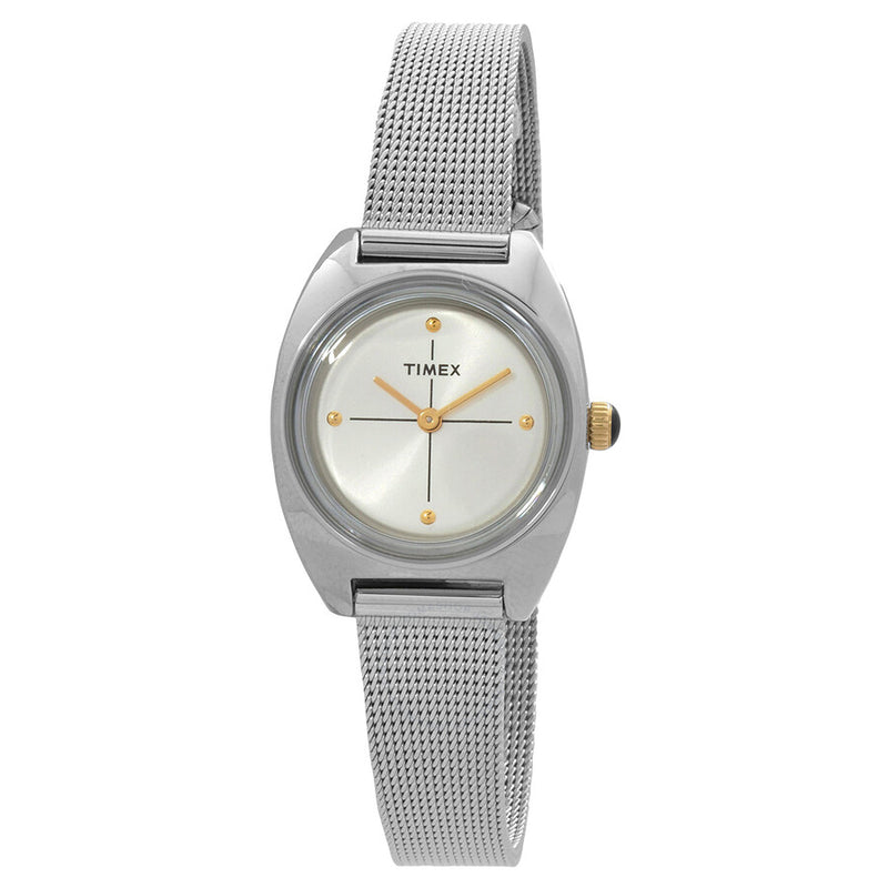 Timex Milano Petite Quartz Silver Dial Ladies Watch TW2T37700 - The Watches Men & Co