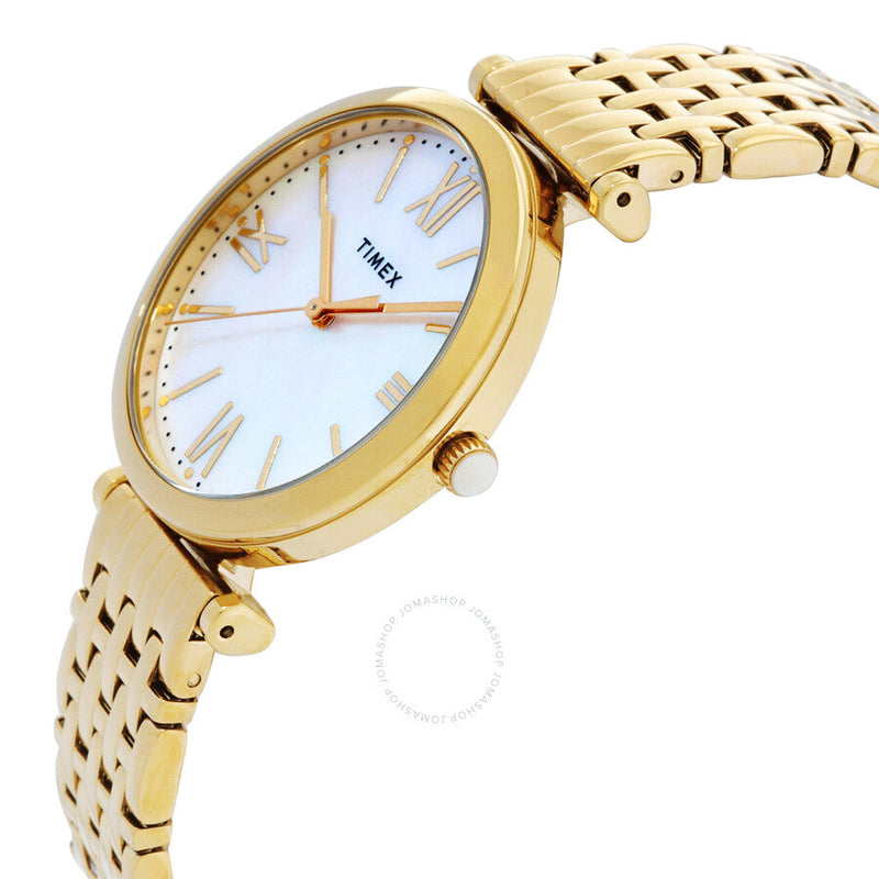 Timex Parisienne Quartz Mother of Pearl Dial Ladies Watch TW2T79100VQ - The Watches Men & Co #2