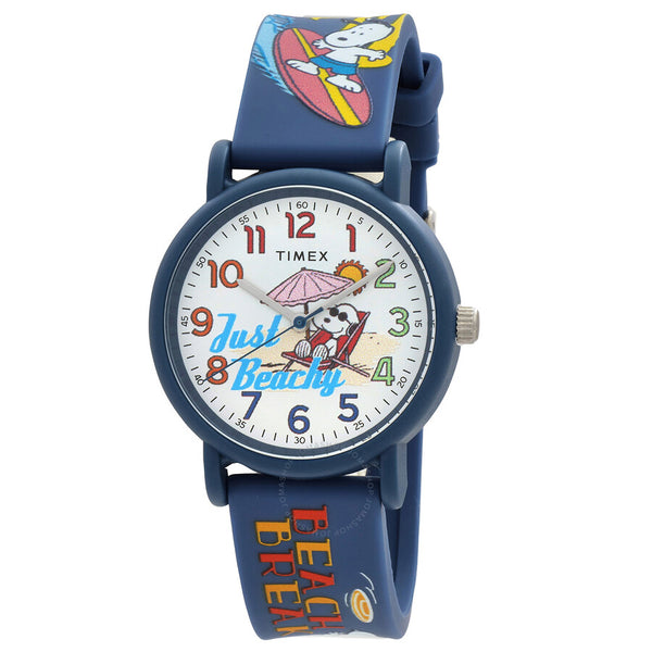 Timex Peanuts Just Beachy Quartz White Dial Unisex Watch TW2V78600 - The Watches Men & Co