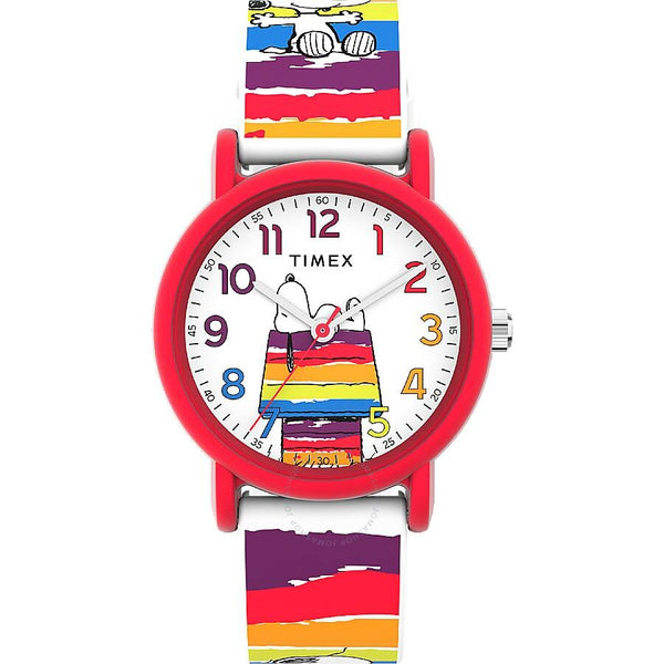 Timex Peanuts Quartz White Dial Watch TW2V77700 - The Watches Men & Co