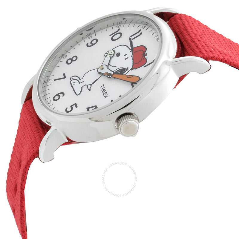 Timex Peanuts Snoopy Quartz White Dial Unisex Watch TW2R41400 - The Watches Men & Co #2