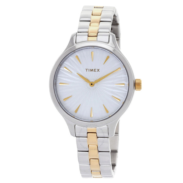 Timex Peyton Quartz White Dial Ladies Watch TW2V06500 - The Watches Men & Co