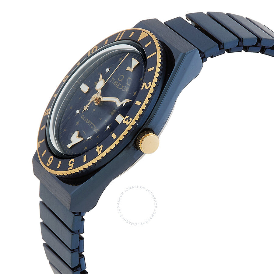 Timex Q Celestial Quartz Blue Dial Ladies Watch TW2V53500 - The Watches Men & Co #2