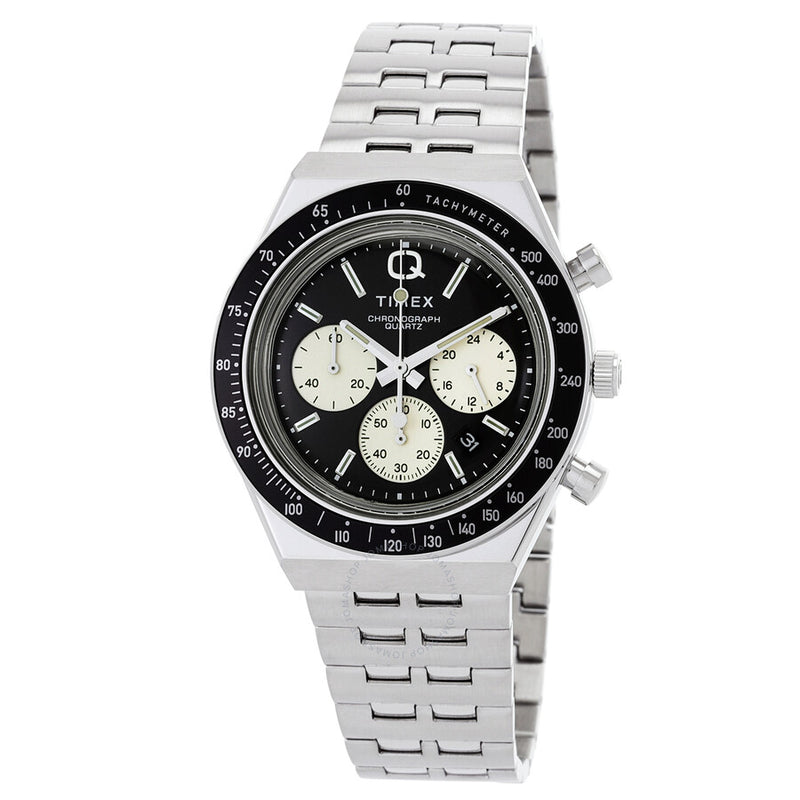 Timex Q Chronograph Quartz Black Dial Men's Watch TW2V42600 - The Watches Men & Co
