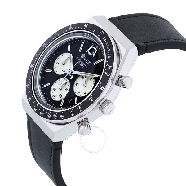 Timex Q Chronograph Quartz Black Dial Men's Watch TW2V42700 - The Watches Men & Co #2